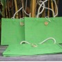 Bio92-petit sac en toile de jute vert